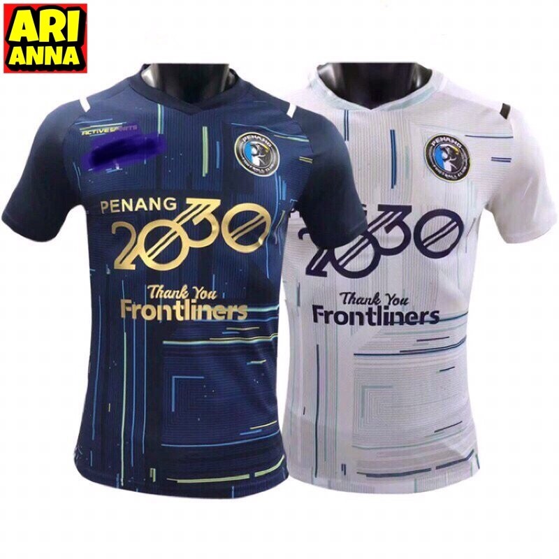 Arianna【Free Custom Name & Number】PENANG FC HOME AWAY JERSEY PLAYER ISSUE Penang FC Home/away/blackout Jersey Super League Malaysia Blue White