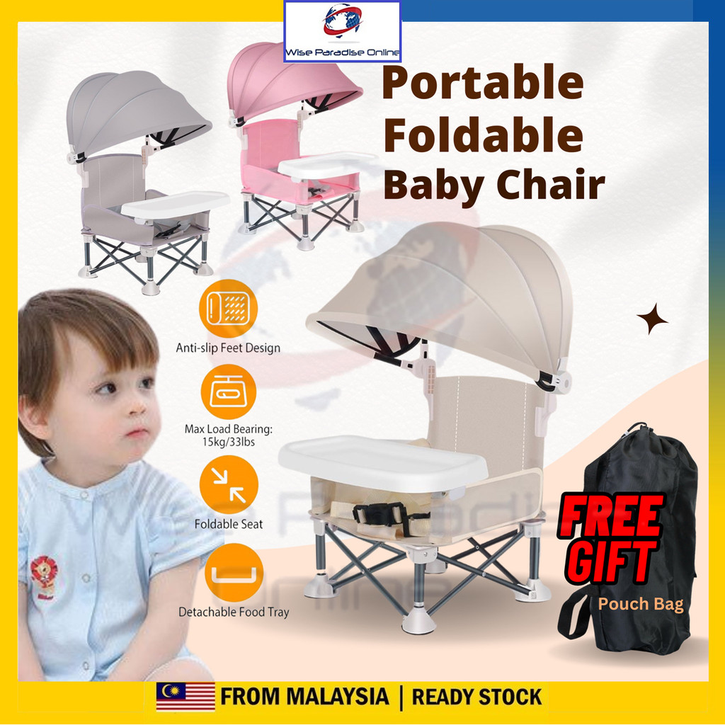 Foldable Portable Lightweight Kid Dining Chair Multi-functional Baby Booster Seat Portable Baby Chair