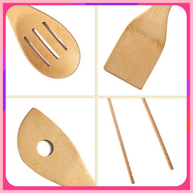 ︎ 8 in 1 Eco Friendly-Bamboo Kitchen Tool Utensil Set Kitchenware