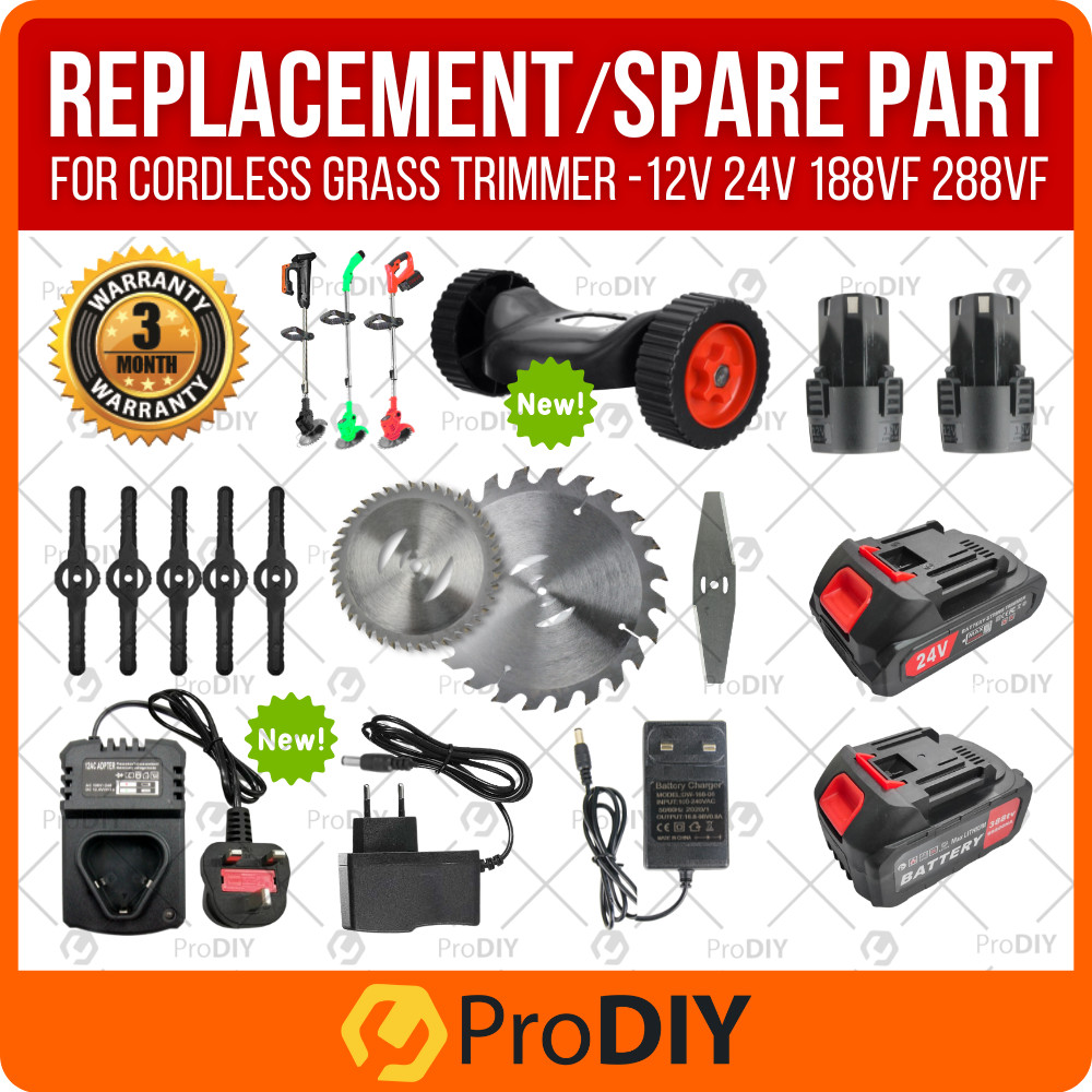 Cordless Rechargeable Grass Trimmer Grass Cutter 12V / 24V Spare Parts Alat Ganti Mesin Rumput