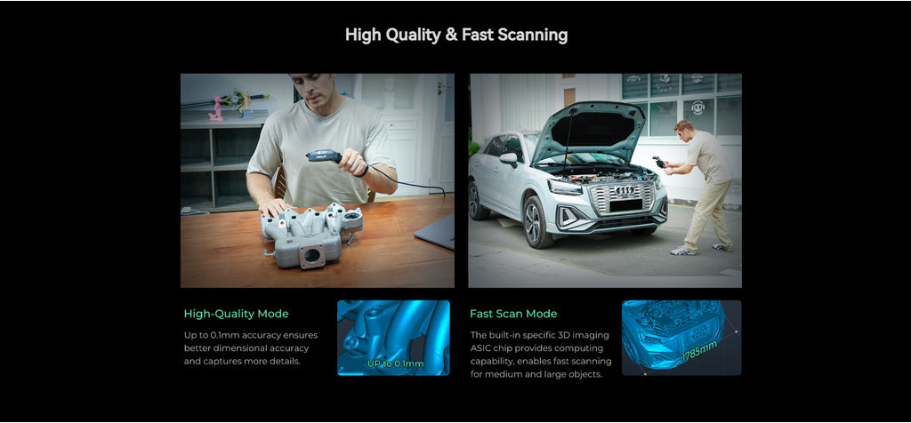 Creality cr scan ferret pro 3d scanner portable handheld 0.1mm high precision 30fps quick scanning 2024