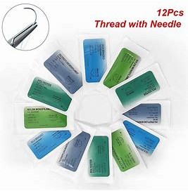 75cm 2/0 3/0 4/0 Non Absorbable Suture Nylon Silk Polypropylene Polyester Monofilament for Teaching Exercises