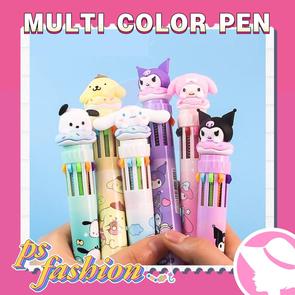 10-Color Kid Children Cute 10 colors Ballpoint Pen Unicorn Office School Student Stationery Gift 儿童笔 Goodies Alat Tulis
