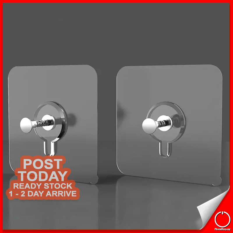 Traceless Wall Stickers Screw Hanger Sticky Hook Photo Frame Paint Cangkuk Dinding 挂钩