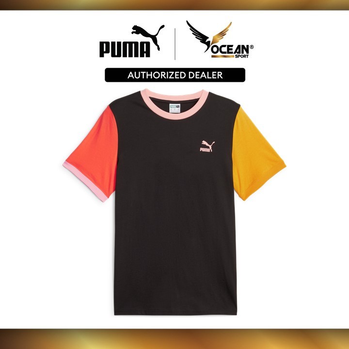 Puma Male Classics Block Tee (PUMA Black-Hot Heat) 53561774