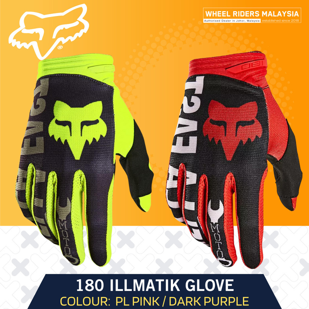 Fox 180 Illmatik Glove Motocross Gloves Dirtbike Motorcycle Gloves Ready Stock Original