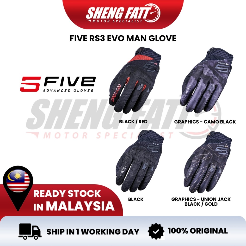 FIVE GLOVE RS3 EVO Motorcycle Gloves Non-Slip Riding Glove Sarung Tangan Motor Five Globe Hand Glove Protect Murah RS 3