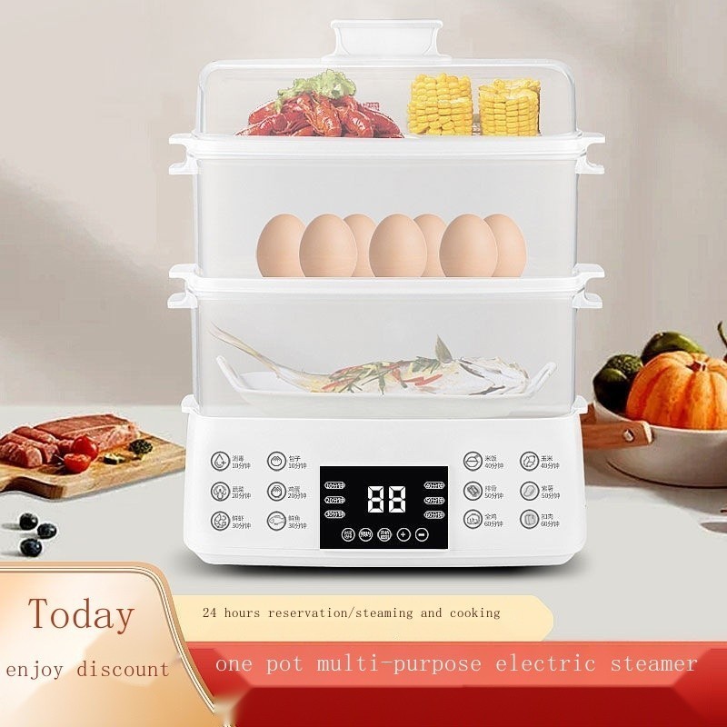 Thickened New Electric Steamer Cooking Commercial Integrated Rectangular Steam Pot Intelligent Three-layer Steamer House