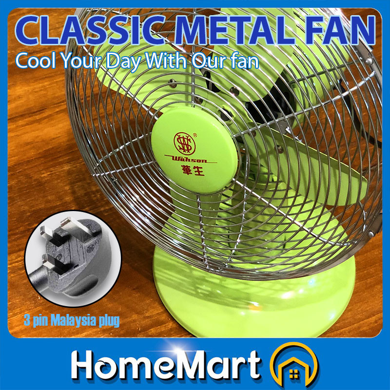 Adjustable Classic Metal Table Fan 60W Fan 3 Mode Cooling Wind Speed Kipas Besi Meja Strong Wind Fan Office Kitchen Fan
