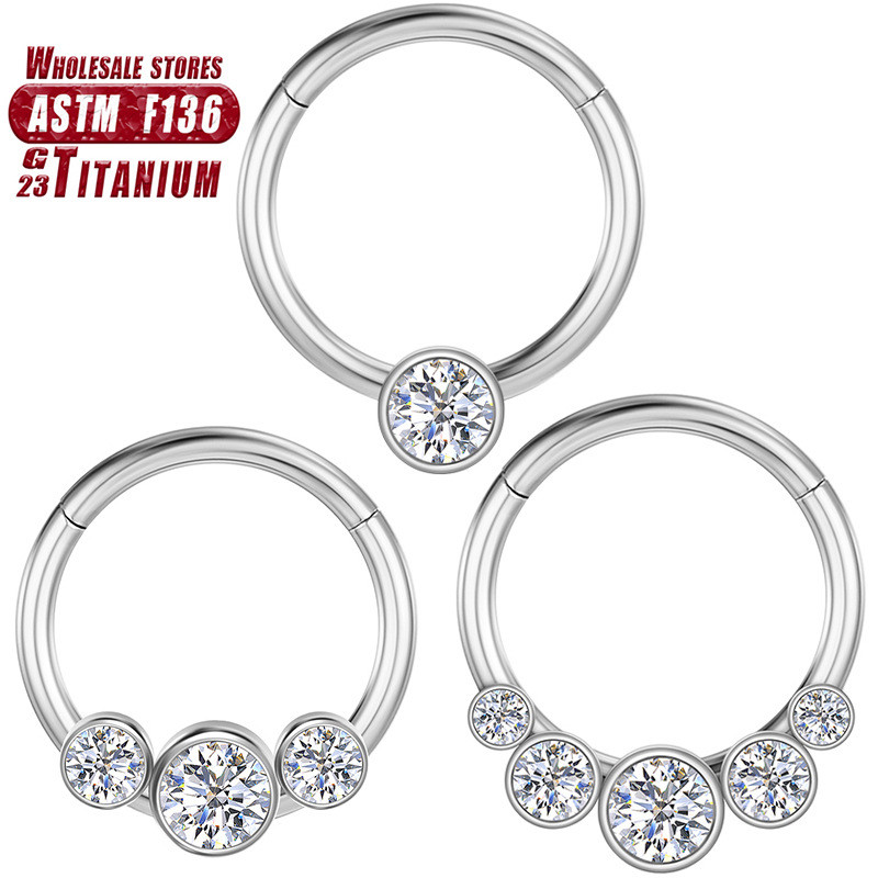 Implant grade titanium alloy F136 nasal septum diy diamond nose ring earrings earrings body piercing piercing jewelry