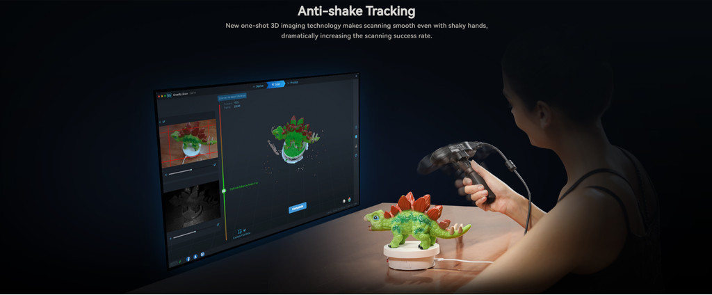 Creality cr scan ferret pro 3d scanner portable handheld 0.1mm high precision 30fps quick scanning 2024