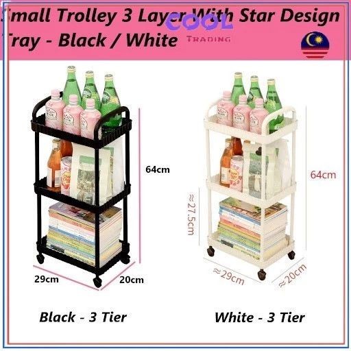 P 3 Tier Storage Rack Bookshelf Small Trolley Movable Multi-Layer Snack Storage Shelf Rack With Wheels