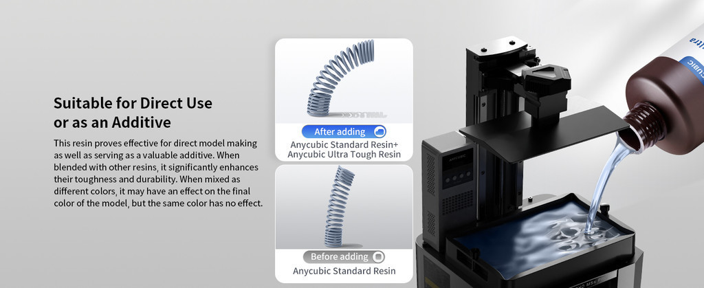 Anycubic tough uv ultra, 1kg durable resin for 3d printer sla printer elastic resin precise durable resin low odor resin
