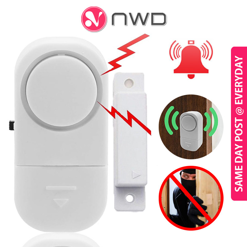 《 》Wireless Magnetic Sensor Door Alarm Self Adhesive Window Entry Alarms Home Safety Security System 防盗报警器