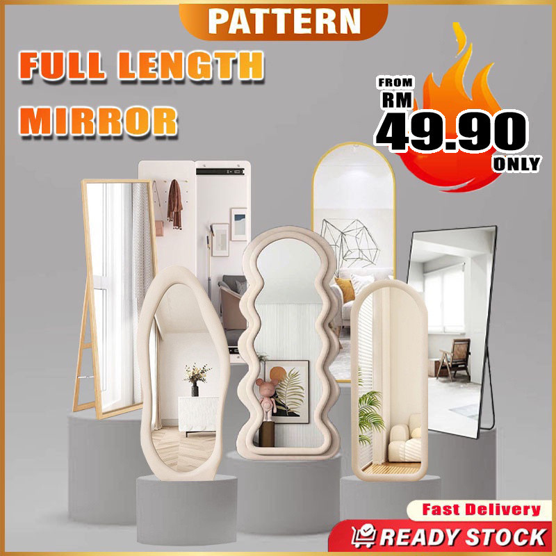 Full Length Standing Mirror Wall Arch Mirror Wave Mirror Cermin Panjang