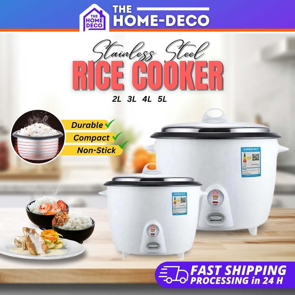 2L 3L 4L 5L Stainless Steel Electric Rice Cooker Steamer Periuk Nasi Elektrik Kecil 1.2L Small Rice Cooker Mini Warmer