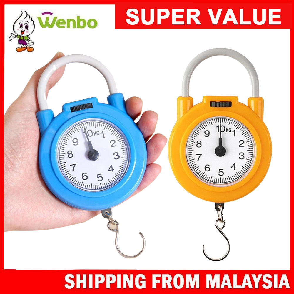 Wenbo 10KG Household Portable Multi-Functional Iron Hook Pocket Scale Fish Weighing Scale Spring Scale