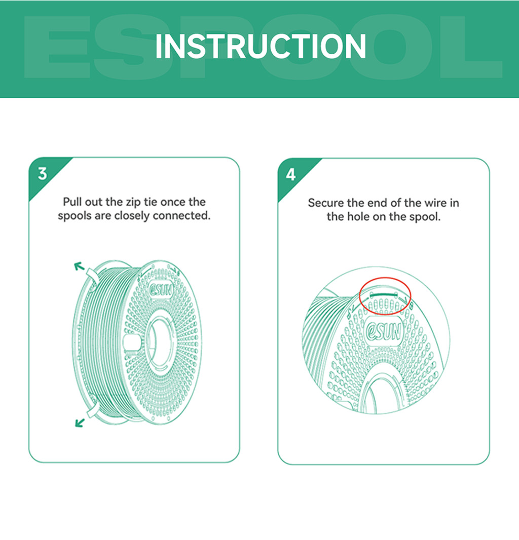 Esun espool+ reusable filament spool for refill filament, bambu lab printer adaptable spool, removable filament spool