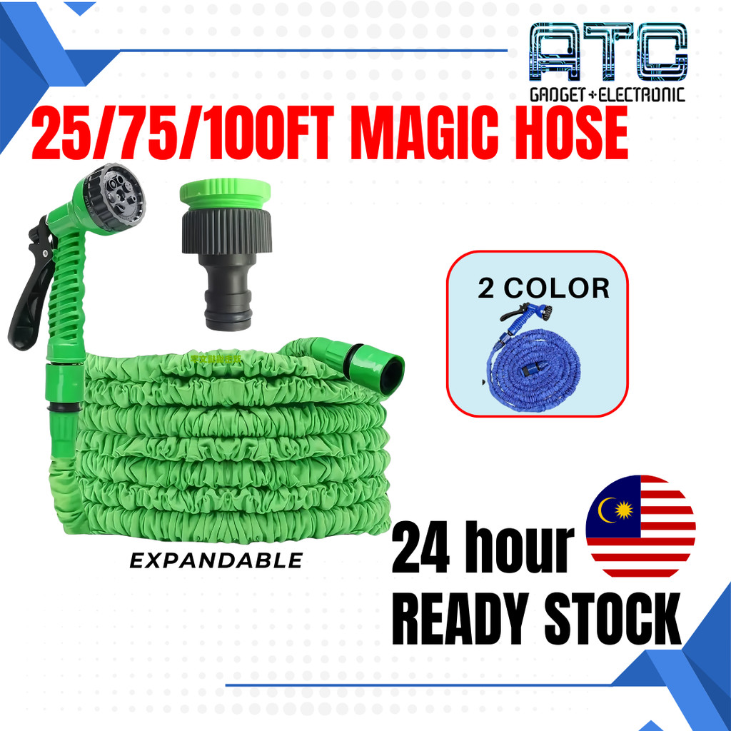 ATC Multifunction Expandable Magic Hose 25FT-100FT Garden Water Hose Getah Paip
