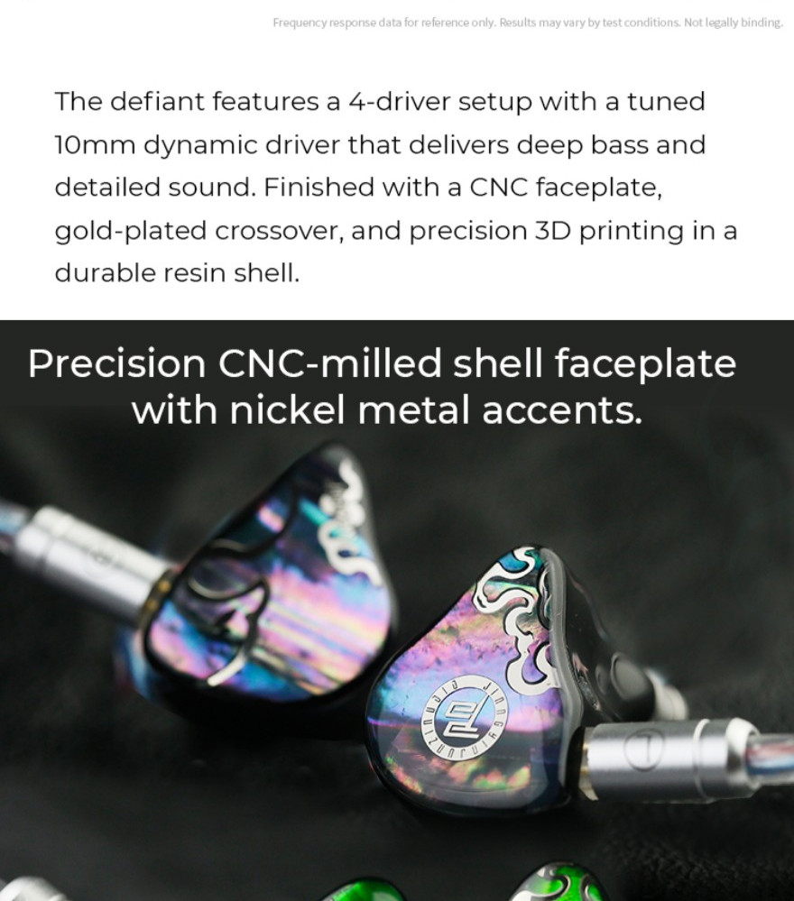 Juzear x Z Reviews Defiant, In-Ear Monitors: 1DD+3BA Hybrid, 3-Way