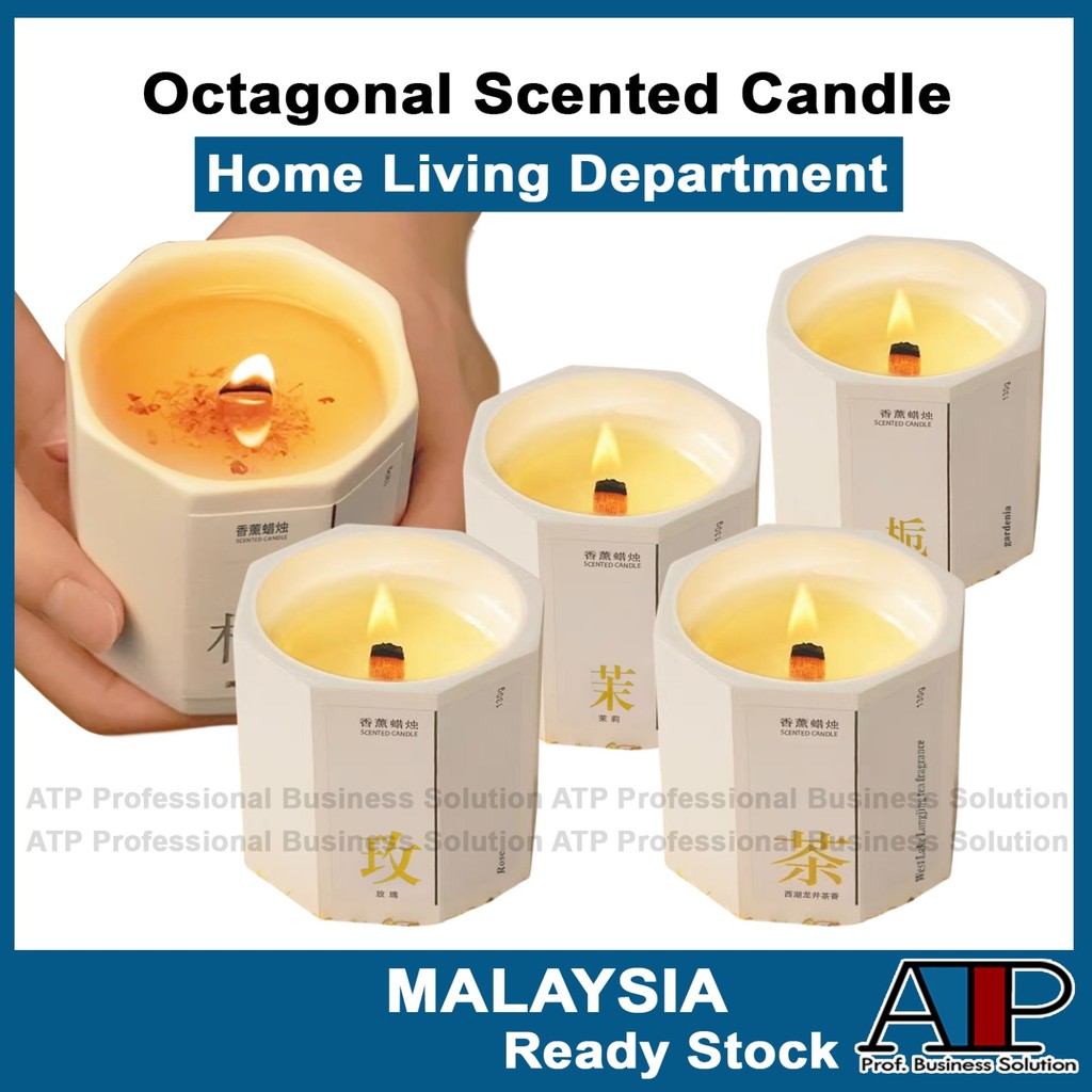 Perfume Octagonal Cup Scented Candle Handmade Creative Scented Candle Bedroom Home Indoor Diffuser Candle SQTP