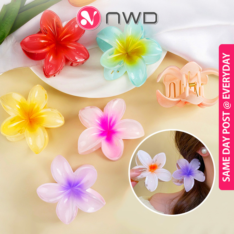 《 》Fashionable Colorful Flower Hair Clips Grab Hairpin Women Accessories 发夹 NWD