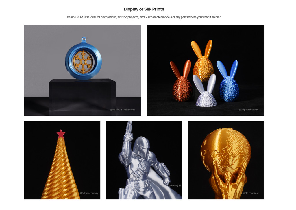 sg 11134202 7renk Bambu Lab PLA Silk Filament 1KG 1.75mm