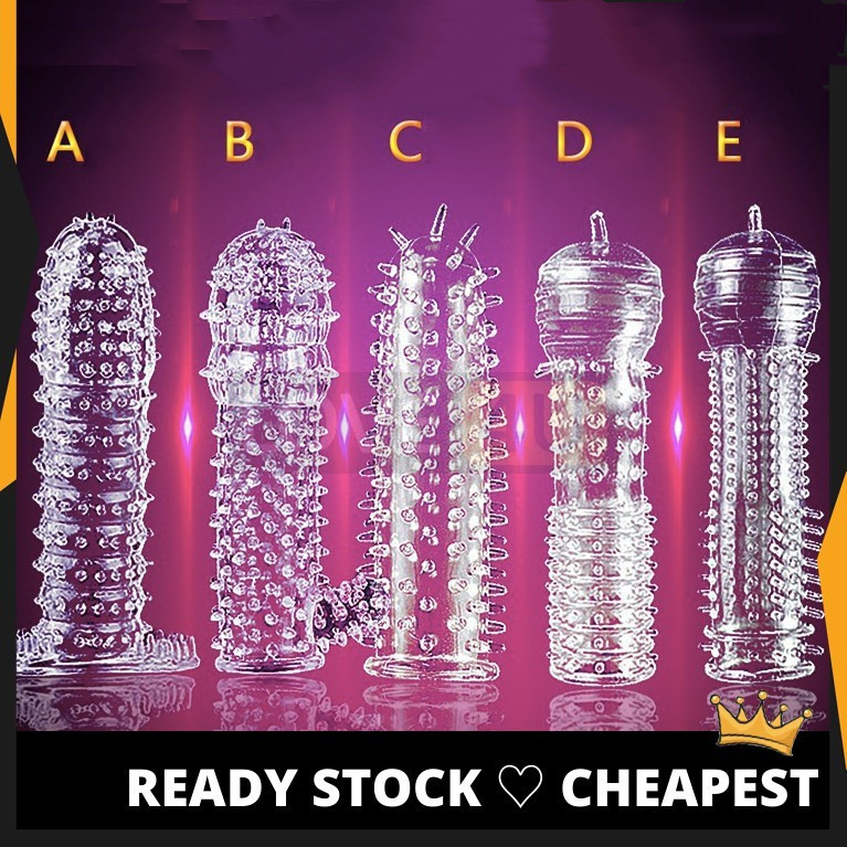 Clear Stock Price Crystal Condom Hot Penis Crystal Condom (Kondom Tahan Lama) Reusable Hot Sell Sex Toys ABCDE