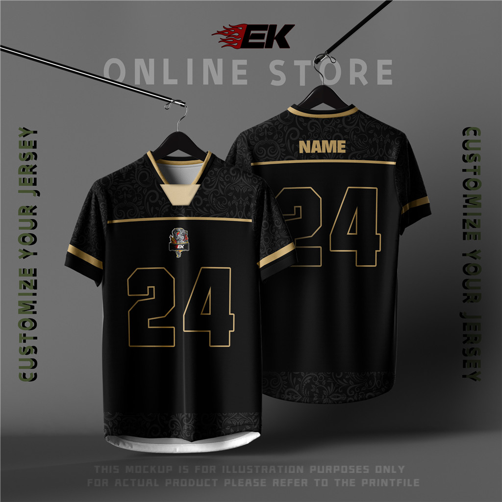 EK- Custom Name Baju Lelaki Viral Jersey NFL Collar men and women Large size Microfiber Sport Thailand Viral Unisex Jersey