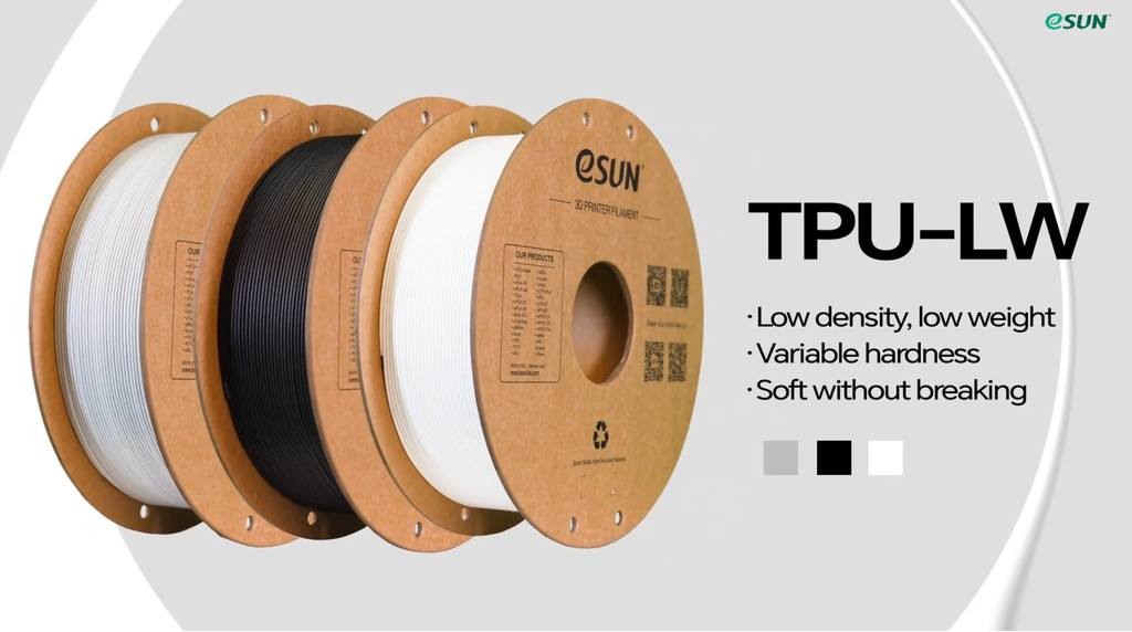 sg 11134202 7reno eSun eTPU LW 1.75mm 0.75kg, eSun TPU Lightweight, 95A Flexible Lightweight Filament for 3D Printer, Aircraft / Cosplay