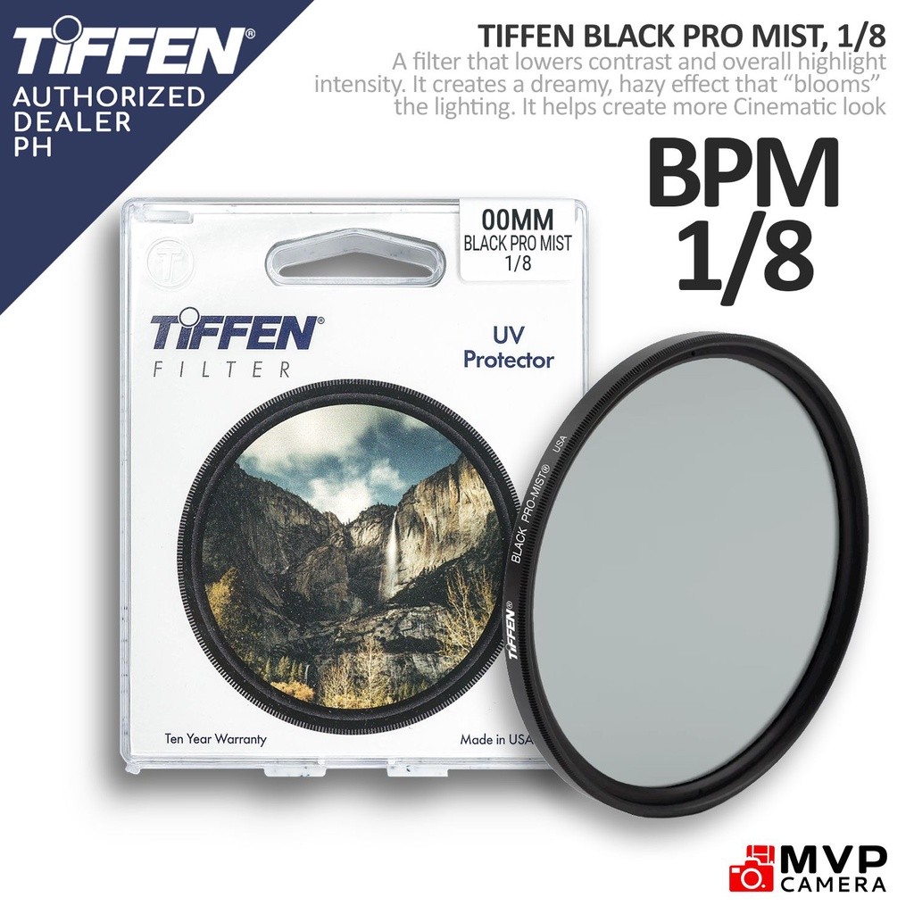 in stock TIFFEN Authorized Dealer Black Pro Mist Pro-Mist BPM 1/8 Cinematic Filter Fresh Stocks MVP CAMERA