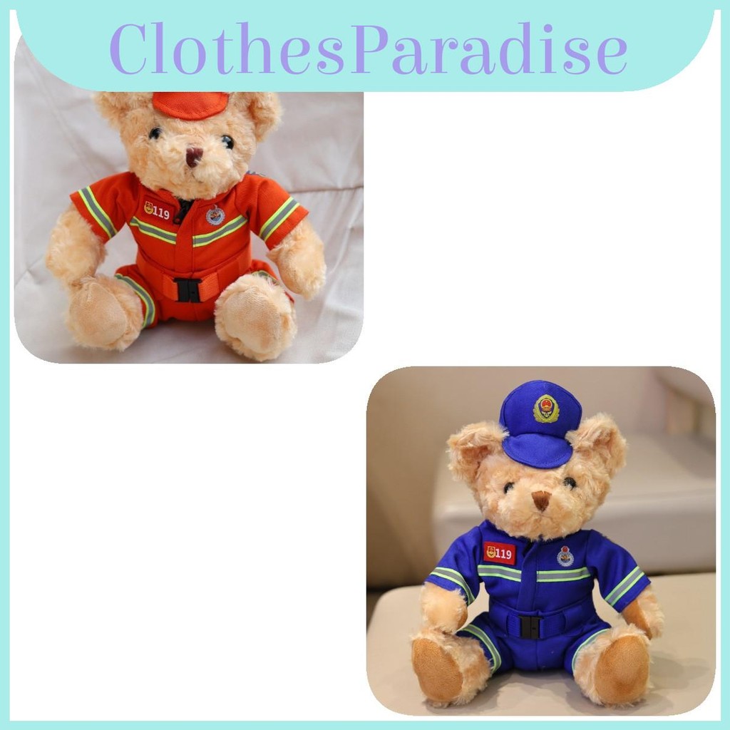 Police Traffic Cute Bear Plush Doll Ideal For Road Merchandise Safety Campaign