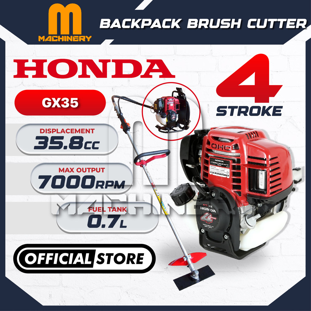 M.Machinery HONDA GX35 Backpack Brush Cutter / Grass Cutter 35cc 4-Stroke (Made in Thailand) Mesin Potong Rumput
