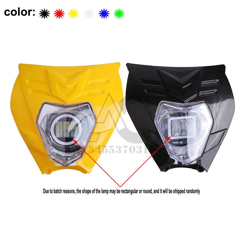 The new LED ghost face headlight lampshade is used for off-road vehicle motorcycle headlight lampshade modification acce