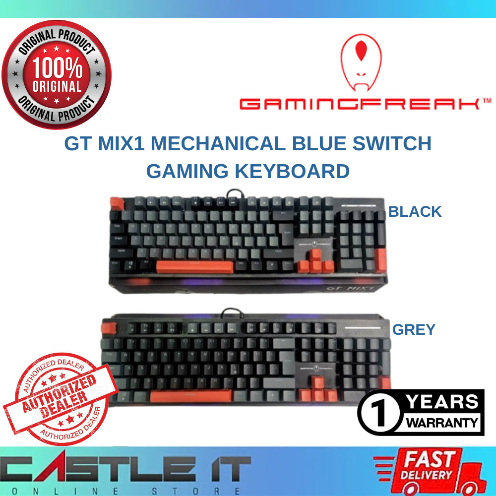 Gaming Freak GT MIX1 BLACK / GREY Mechanical Gaming Keyboard Blue Switch GK-GTMIX1-BBL