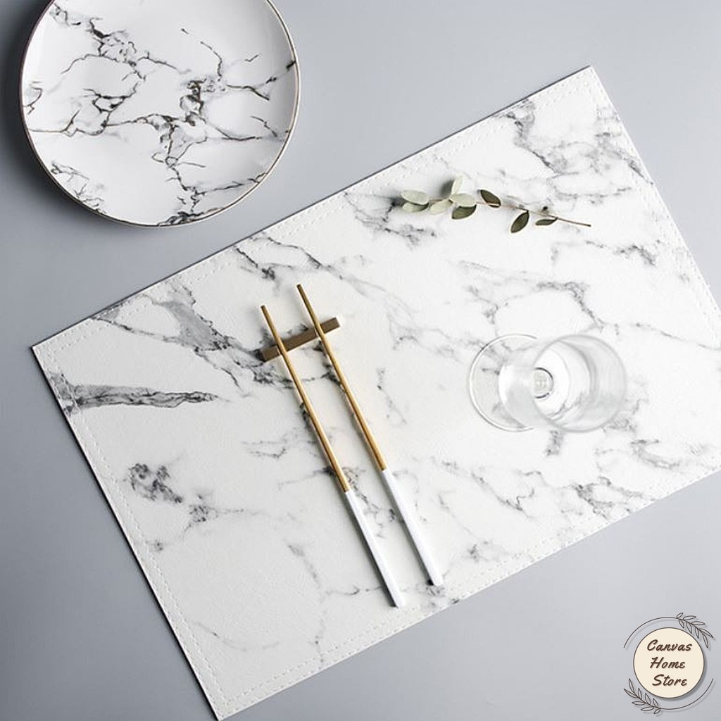Table Mat Alas Meja Makan Dining Table Coffee Premium PVC Placemat Lapik Anti Slip Marble Series 餐垫