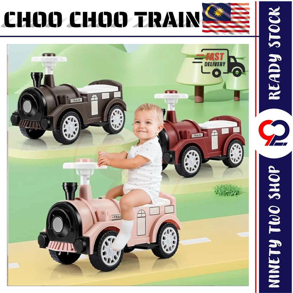 Kanak-Kanak Mainan Ride On Push Car Kids Kereta Budak Baby Bayi Horn Steering 4 Wheel Walker Toy Music & Lights Train