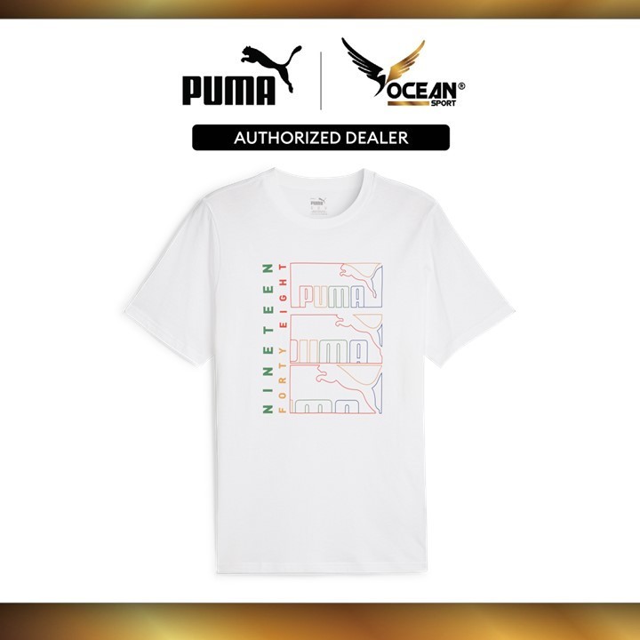 PUMA Male Logo Graphic T-Shirt (White) 68384402