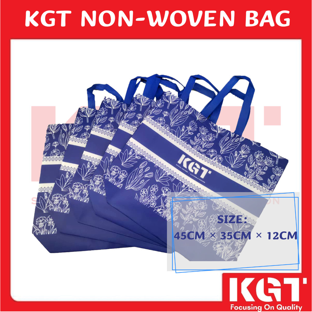 KGT NON-WOVEN BAG BLUE COLOR BEG GUNI KGT WARNA BIRU ANNIVERSARY 30TH LIMITED EDITION SIZE 45X35X12