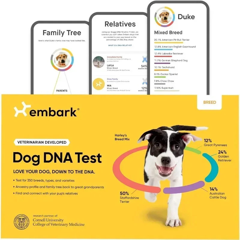 NEW.Embark Breed Identification Kit - Most Accurate Dog DNA Testing Kit - 99% Breed Ancestry Accuracy for Mixed Breed Do