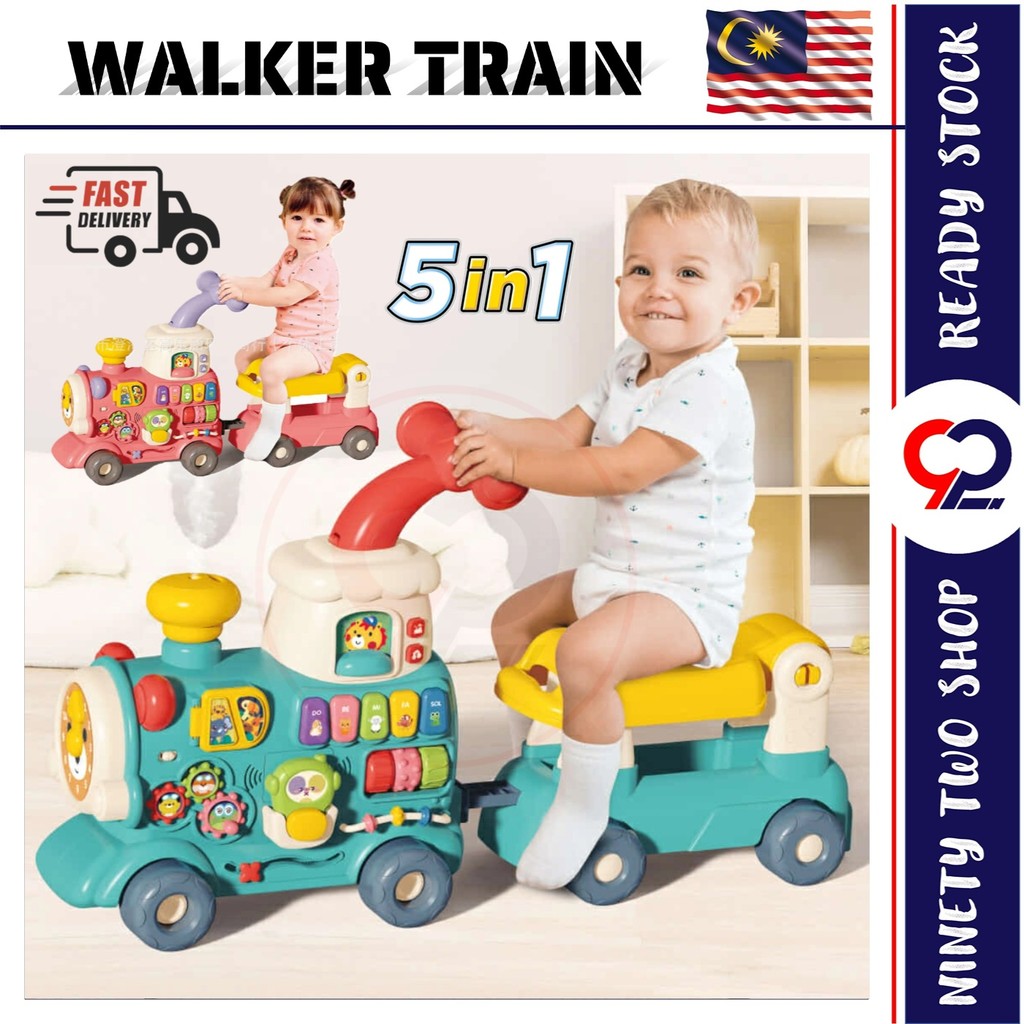 5 in 1 Ultimate Alphabet Train Ride-on Toys Learning kids toy 1 2 3 years Boys Girls Riding Musical Baby Push Walker