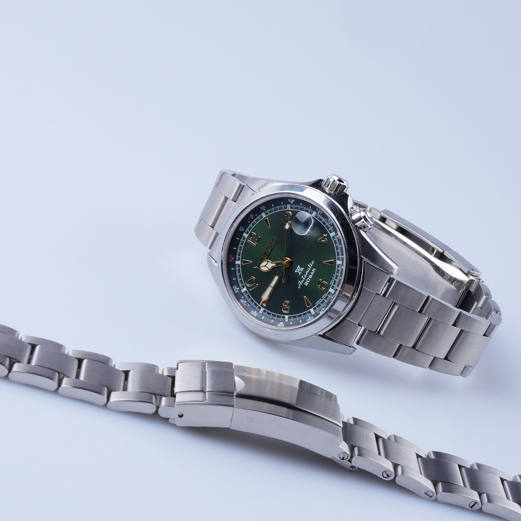 For 20mm Seiko Prospex Alpinist SPB121 Silver Steel 20mm Oyster