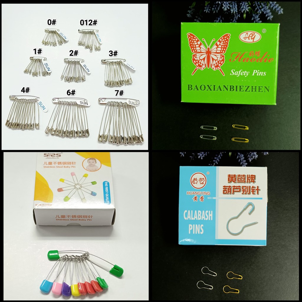 Pin Keselamatan/ Pin Baju/ Pin Hijab/ Pin Labu/ Magic Pin/ Pear Pin/ Baby Kids Safety Pin/ Secure Pin