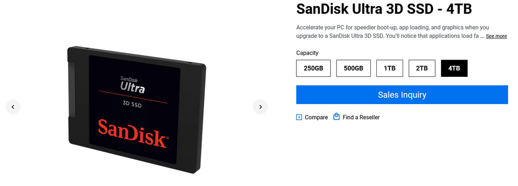 SanDisk Ultra 3D 4TB SSD SATA 2.5