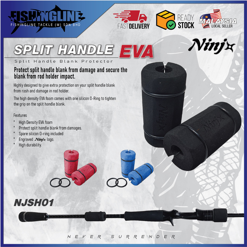 NJSH01 SPLIT HANDLE EVA ROD PROTECTOR#S-#L (3 COLOUR)