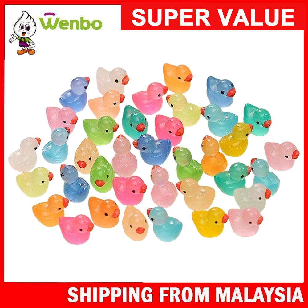 Wenbo [Toy] Luminous Duck Resin Car Ornaments Car Dashboard Decoration Creative Crafts Night Glowing Collection Toys