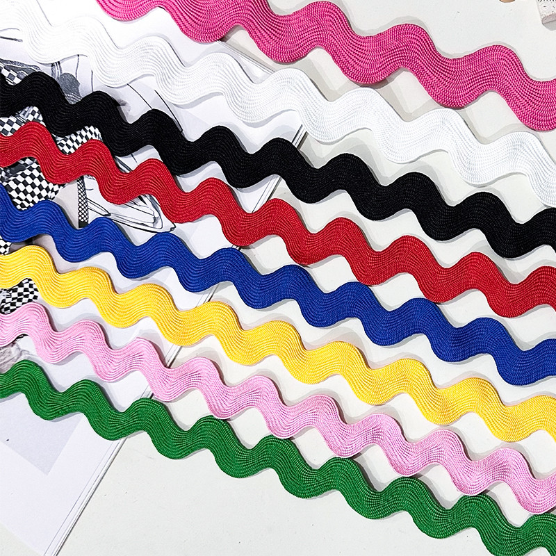（25mroll） 5mm Wide Wavy Lace Ribbon Home Textile Bow Dress Decoration Holiday Celebration Gift Packaging Handmade Diy