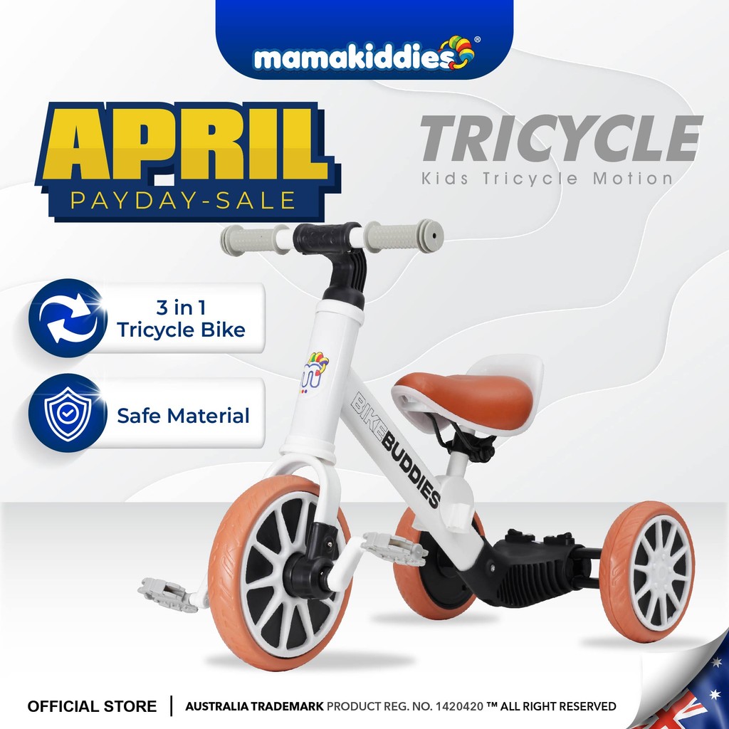 MAMAKIDDIES 3in1 Children Scooter Multifunctional Tricycle Kids Bicycle Mini Balance Bike Walker Basikal Kanak Kanak