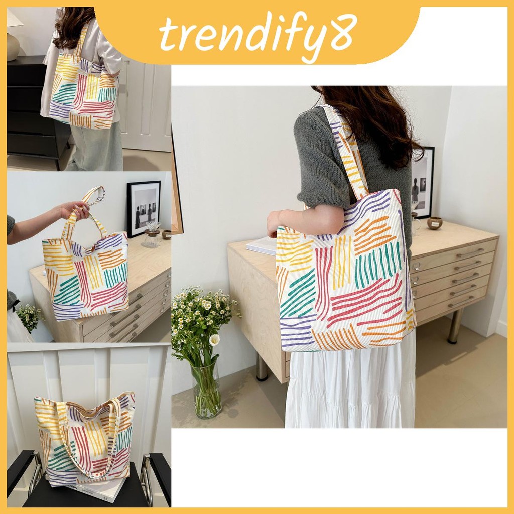 Colorful Tote Vibrant Bag Medium Size For Women Document Compartment With