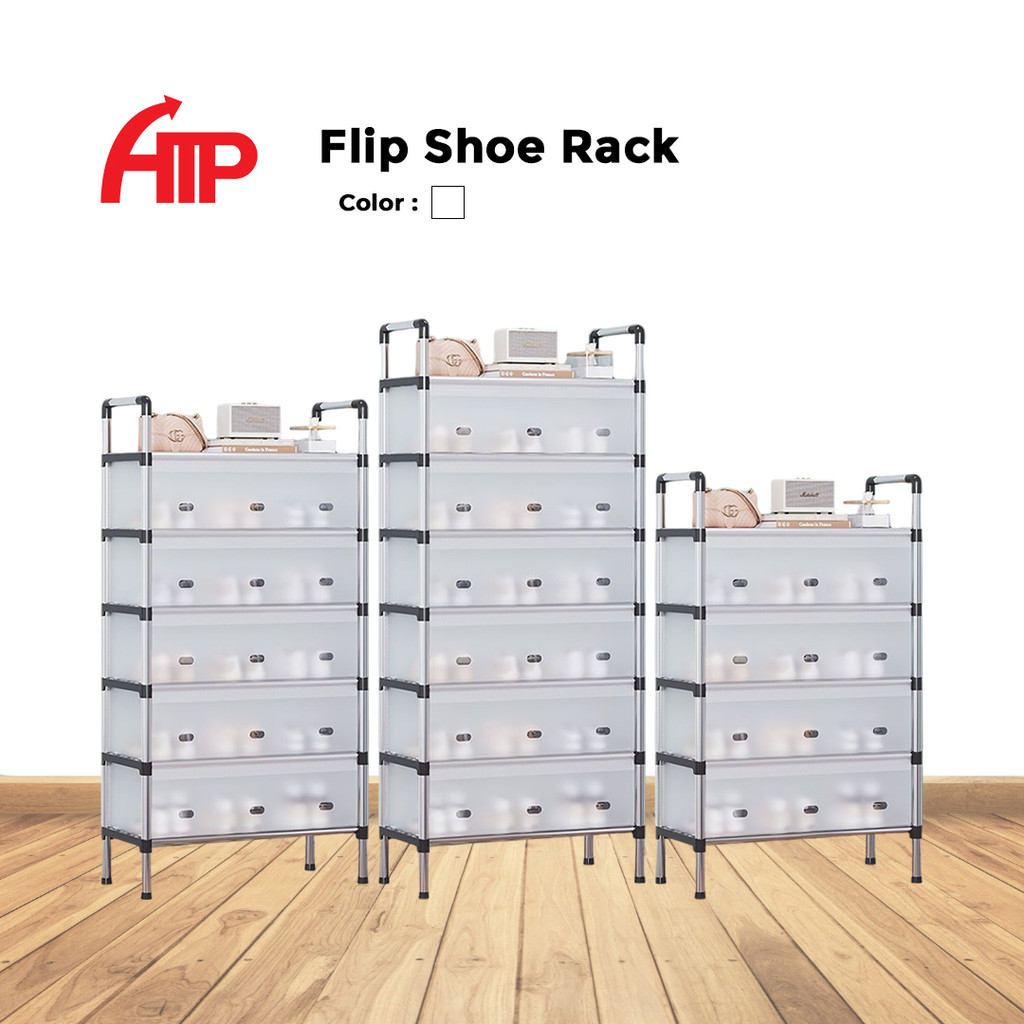ATP Furniture Flip Shoes Cabinet Simple Shoe Rack With Flip Door Shoe Rack Shelf - 3/4/5/6/7 Layers